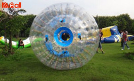 comfortable zorb ball with person inside